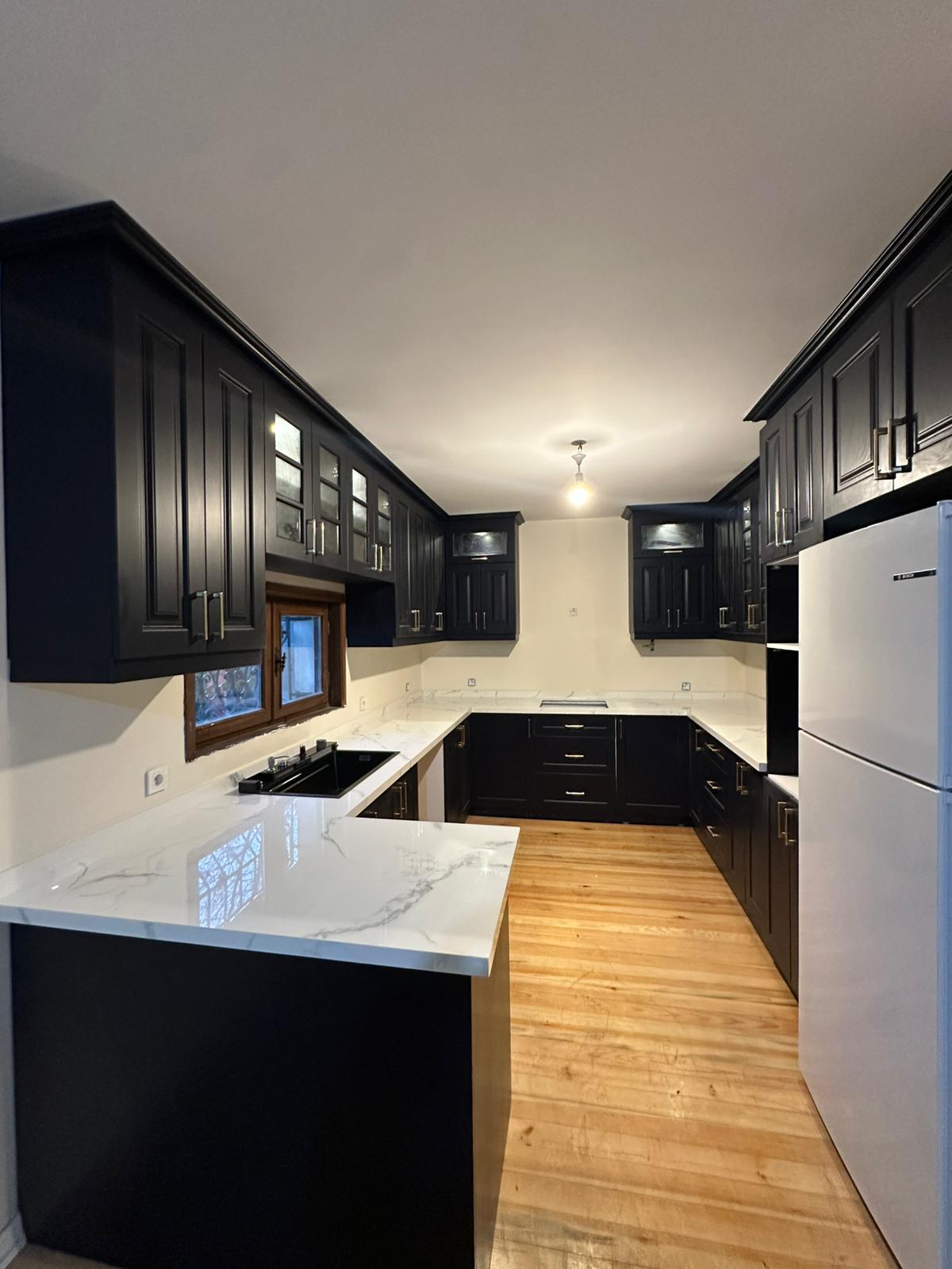 Siyah Lake U Tipi Modern Mutfak